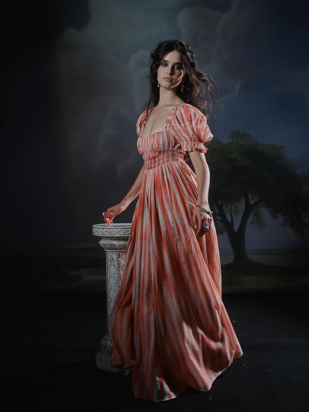 Selkie Striped Renfaire Gown - Picture 2 of 3